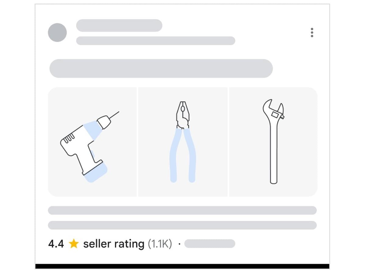 Google illustration of a product ad with a 4.4 seller rating.
