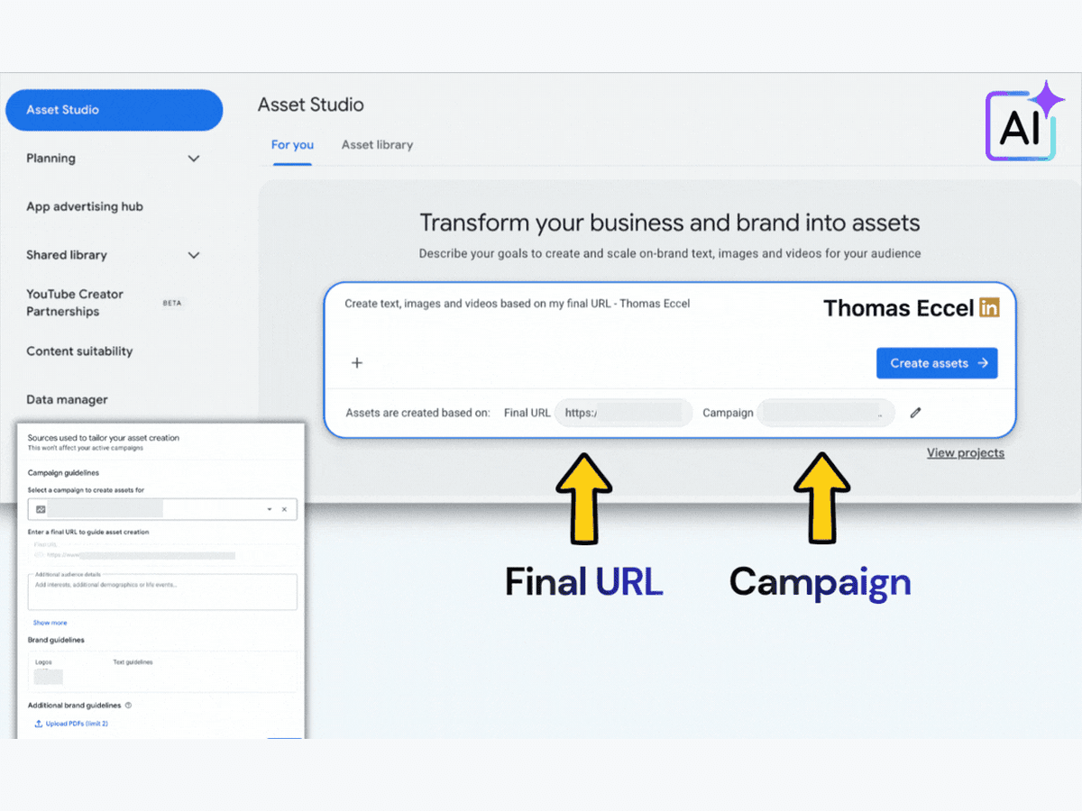 Google Asset/AI Studio context-input observation