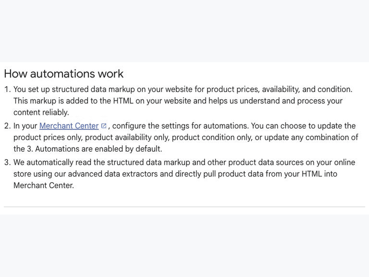 Google’s explanation of how Merchant Center automatic updates work.