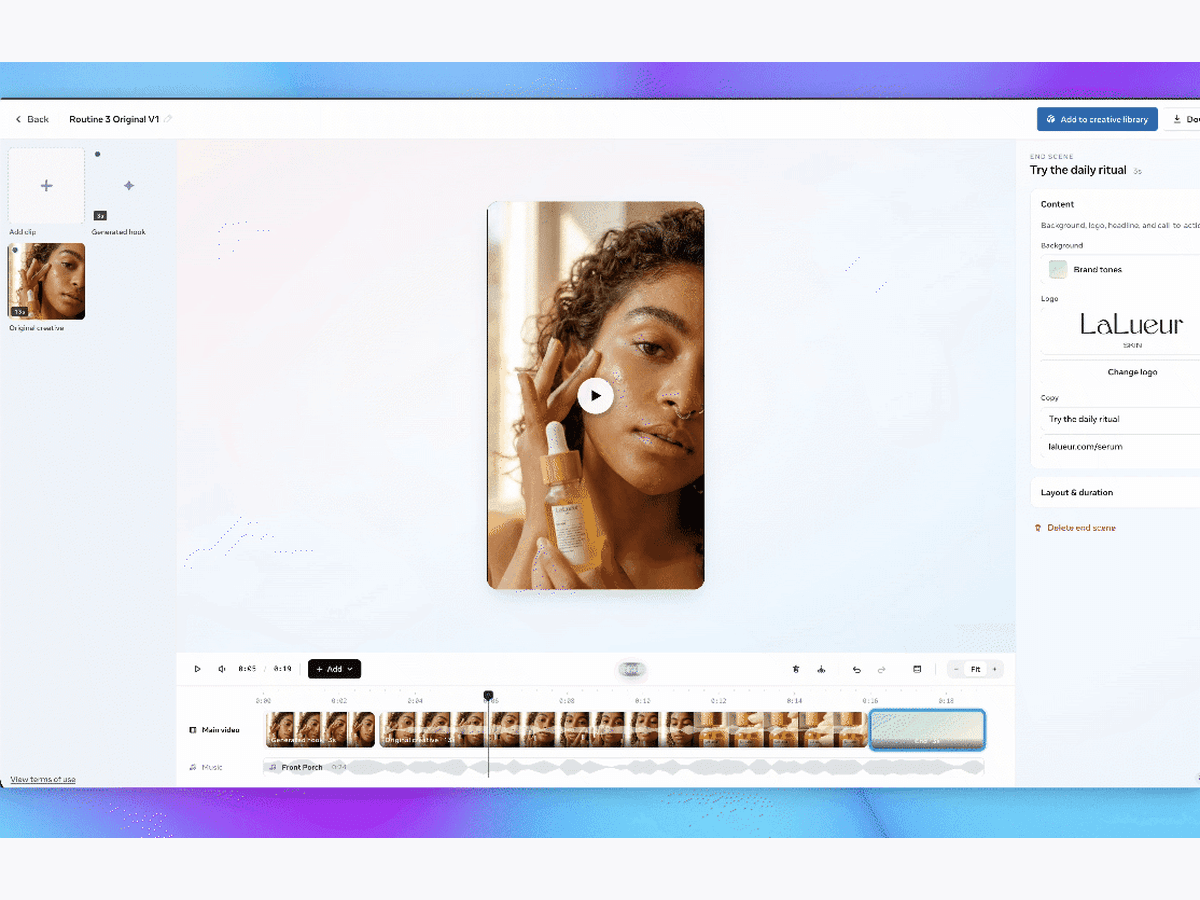 Meta expands generative video and tests catalogue video , frame from Meta’s official demonstration