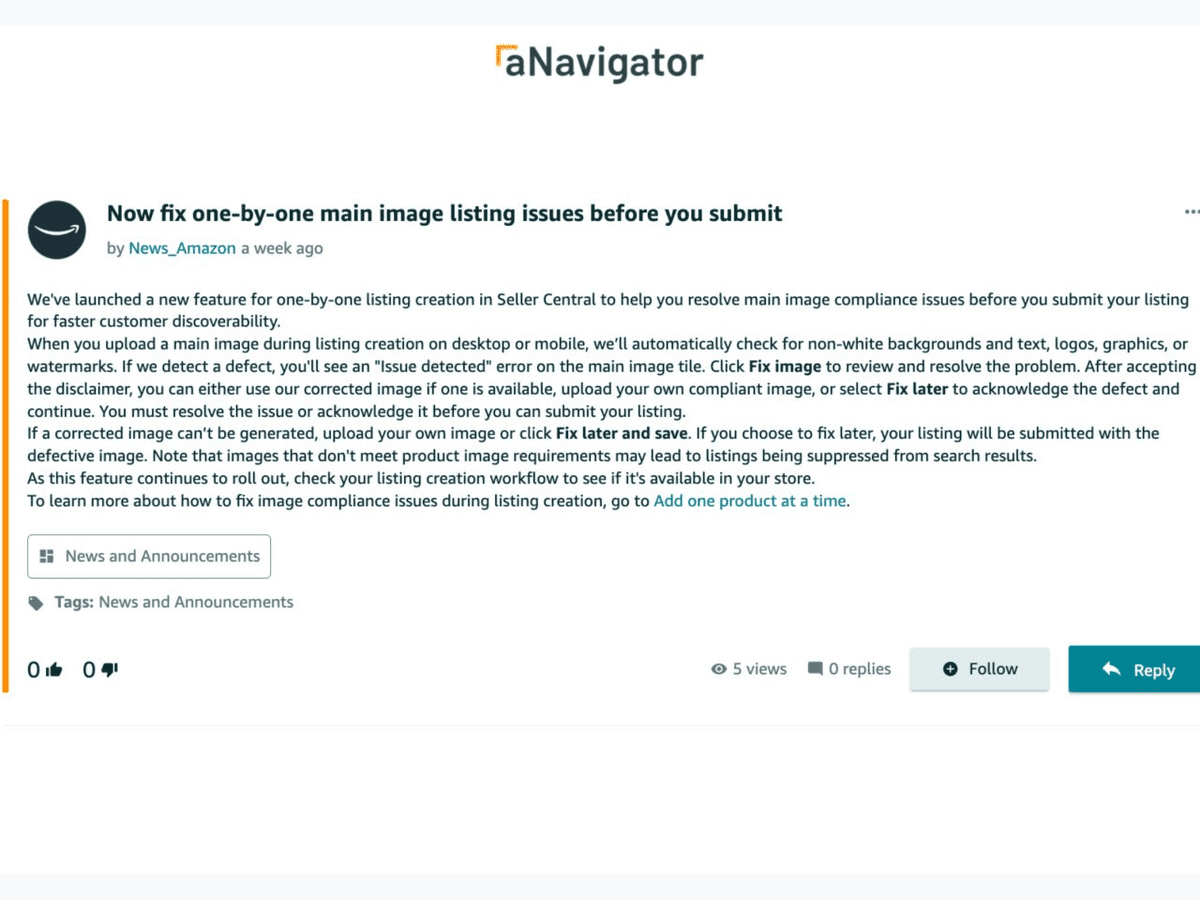 Amazon product-image checks before submission