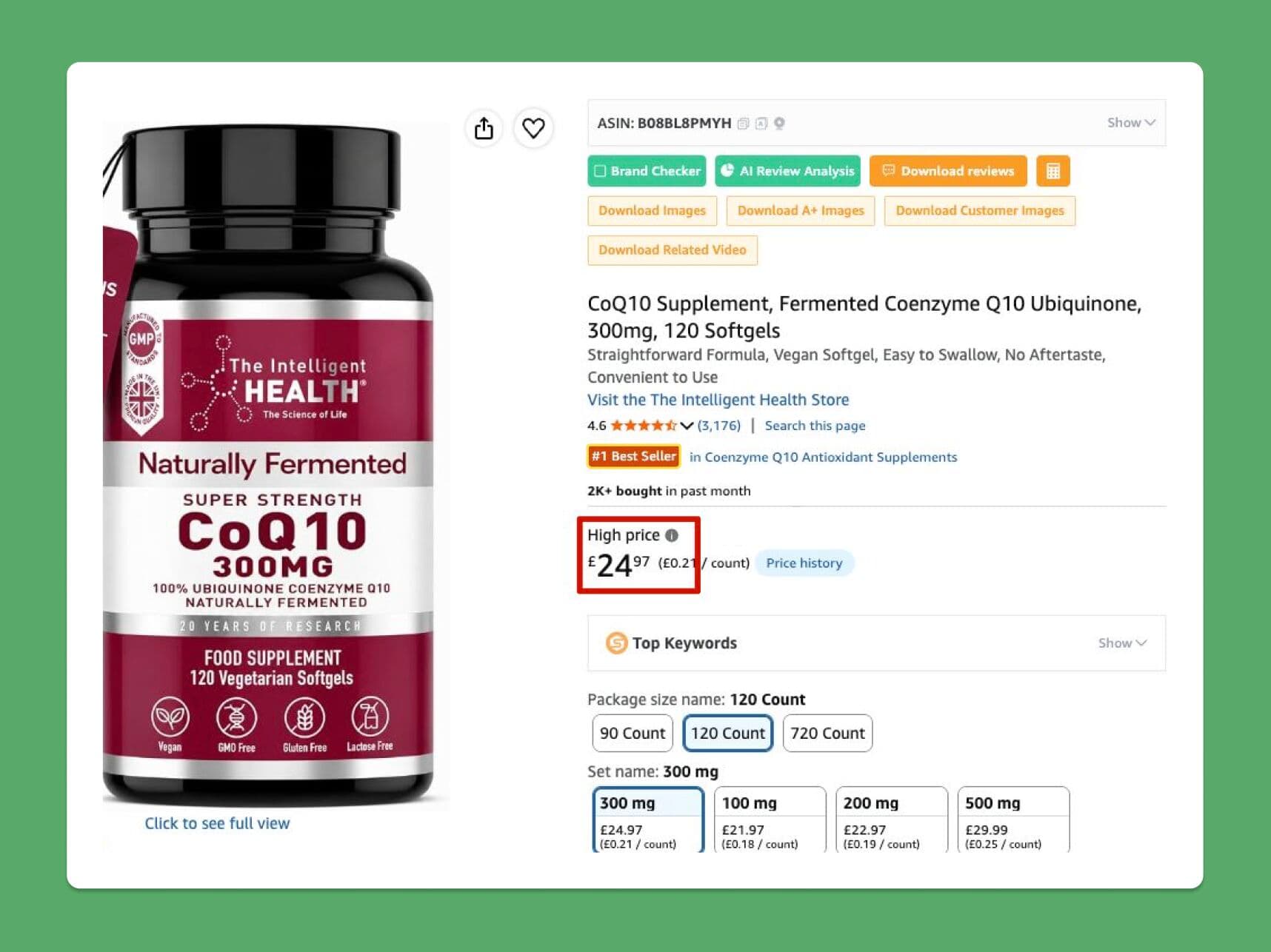 A Best Seller badge can appear beside Amazon’s High Price warning , original source visual