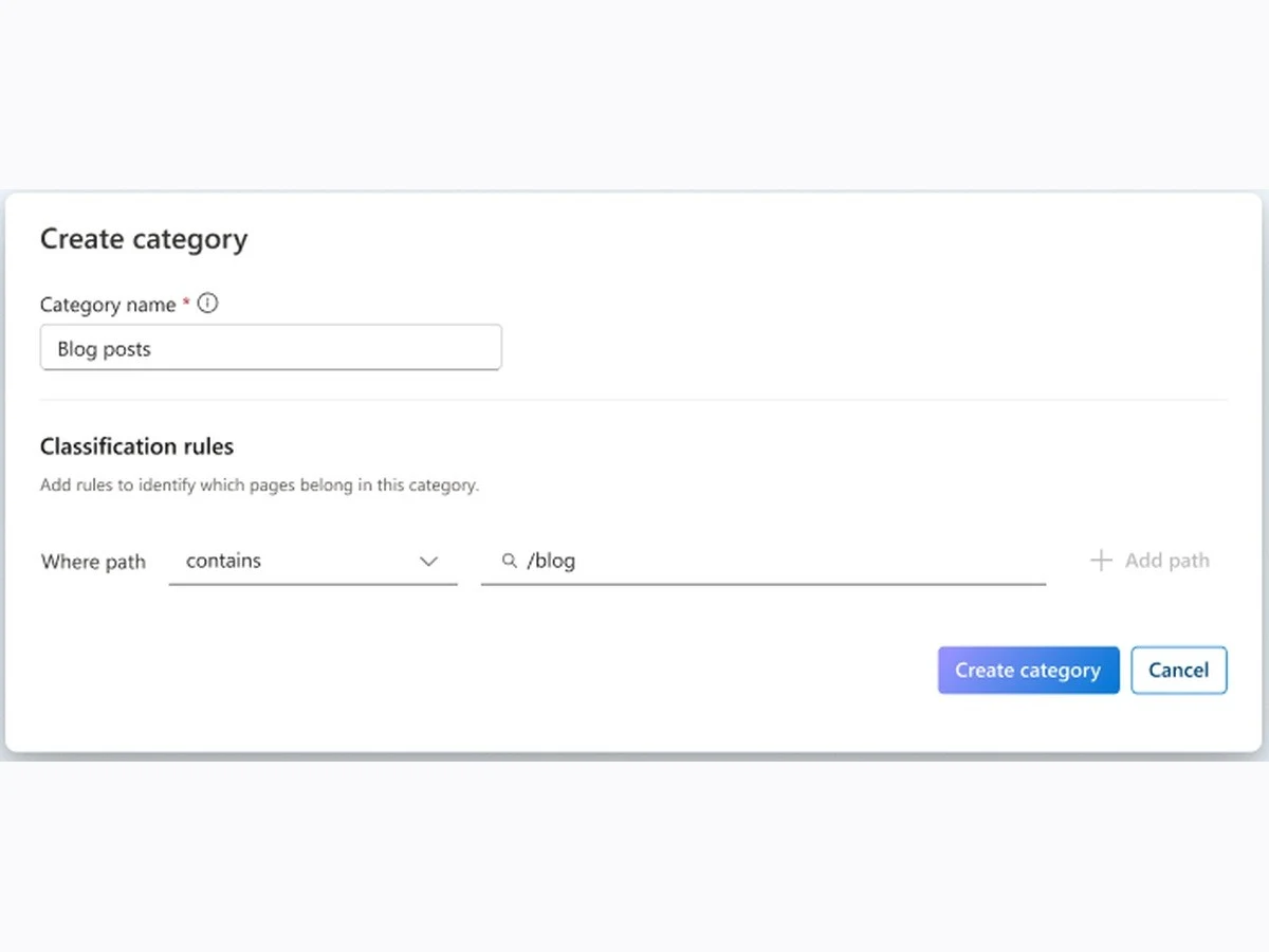 Microsoft Clarity page-group creation form with URL matching conditions