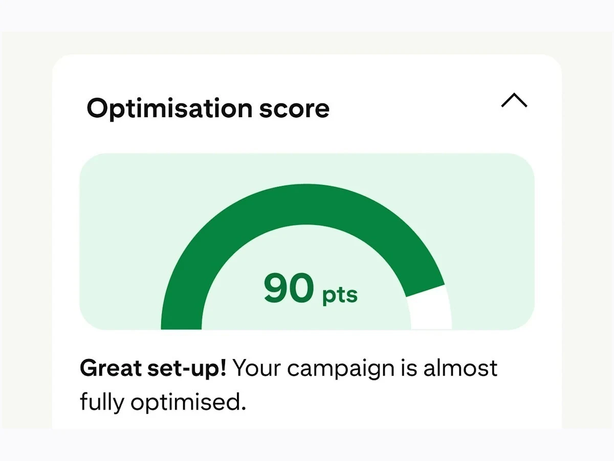 Pinterest optimisation score card showing 90 points
