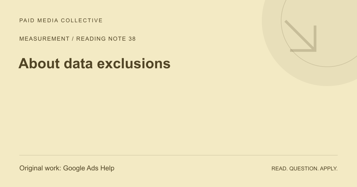 Paid Media Collective reference artwork: About data exclusions. Original source: Google Ads Help.