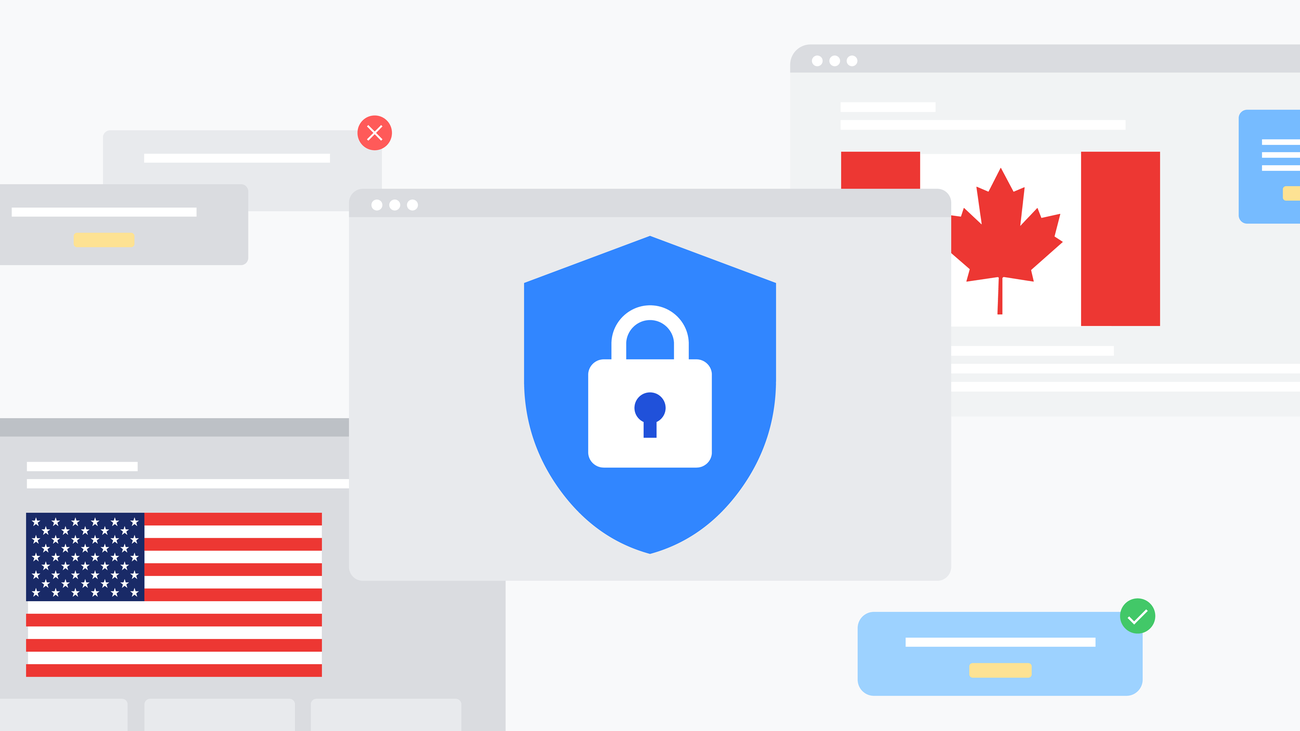 Google illustration of financial advertiser verification in the US and Canada