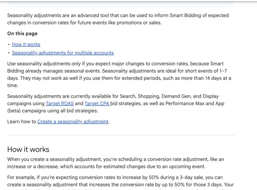 Seasonality adjustments now list Demand Gen. Source visual from the published Week 43 newsletter.