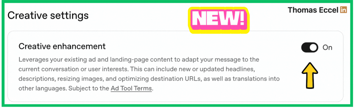 OpenAI will switch on creative enhancements for every ChatGPT Ads campaign unless you opt out. Source image from the published Week 43 newsletter.