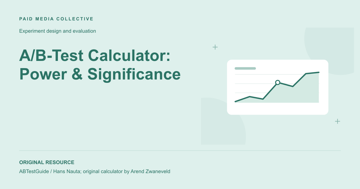 Paid Media Collective library artwork for A/B-Test Calculator: Power & Significance