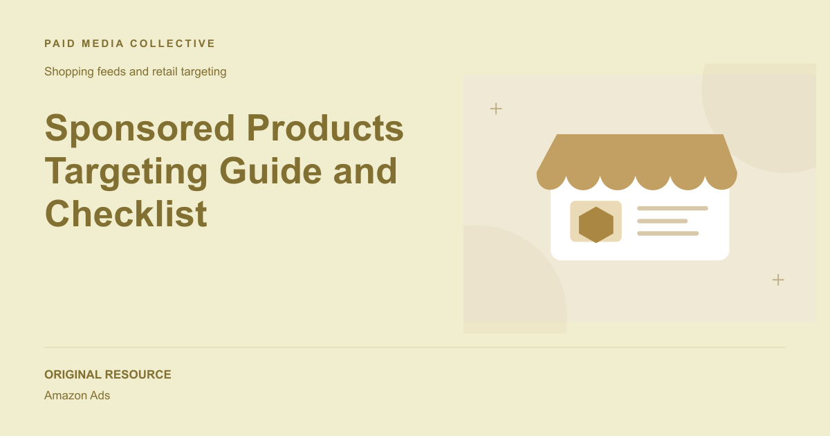Paid Media Collective library artwork for Sponsored Products Targeting Guide and Checklist