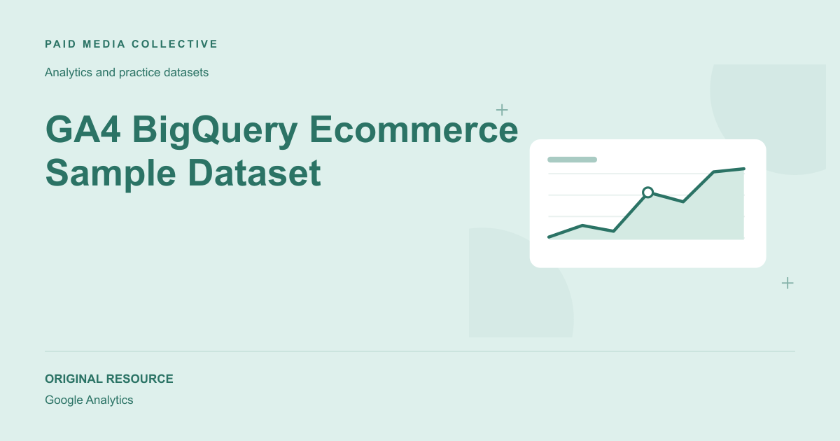 Paid Media Collective library artwork for GA4 BigQuery Ecommerce Sample Dataset