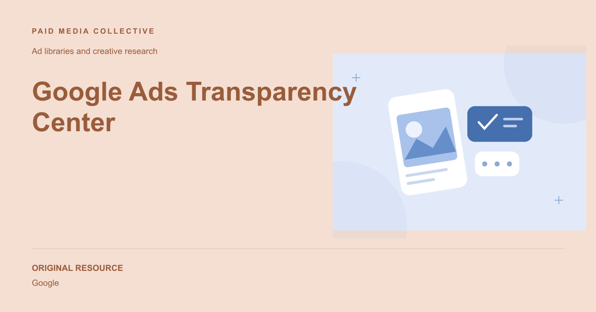Paid Media Collective library artwork for Google Ads Transparency Center