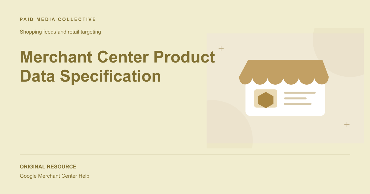 Paid Media Collective library artwork for Merchant Center Product Data Specification