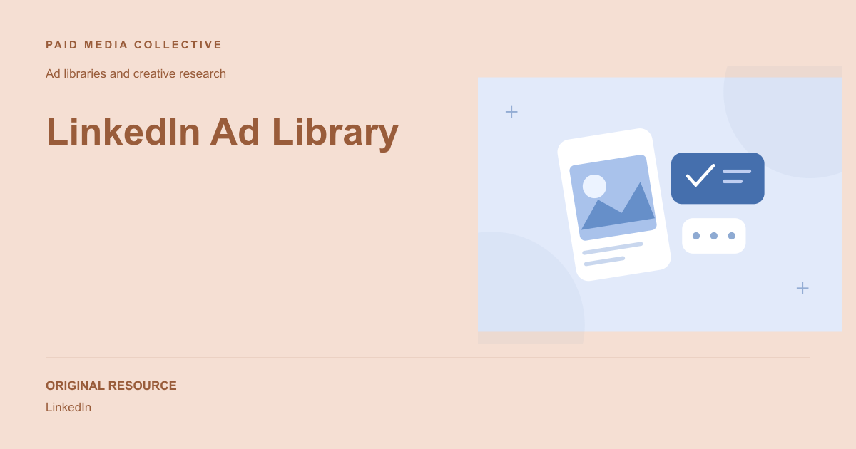 Paid Media Collective library artwork for LinkedIn Ad Library