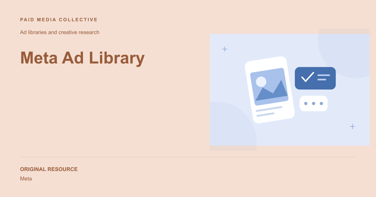 Paid Media Collective library artwork for Meta Ad Library