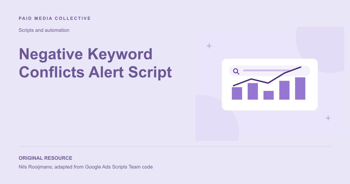 Paid Media Collective library artwork for Negative Keyword Conflicts Alert Script