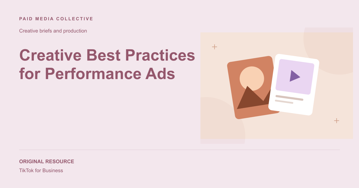 Paid Media Collective library artwork for Creative Best Practices for Performance Ads