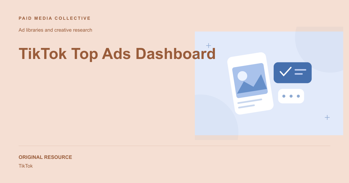Paid Media Collective library artwork for TikTok Top Ads Dashboard