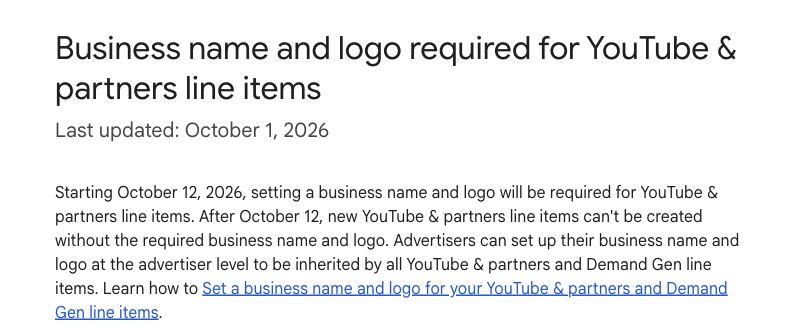 Google’s official notice, updated 1 October, states the requirement starts on 12 October.