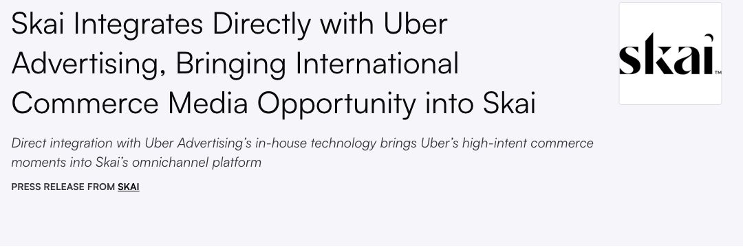 Skai’s announcement as carried by Marketing Dive’s press-release service.